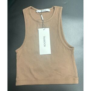 Thakoon NWT Cacao Rib Crop‎ Tank Top in Size X-Small